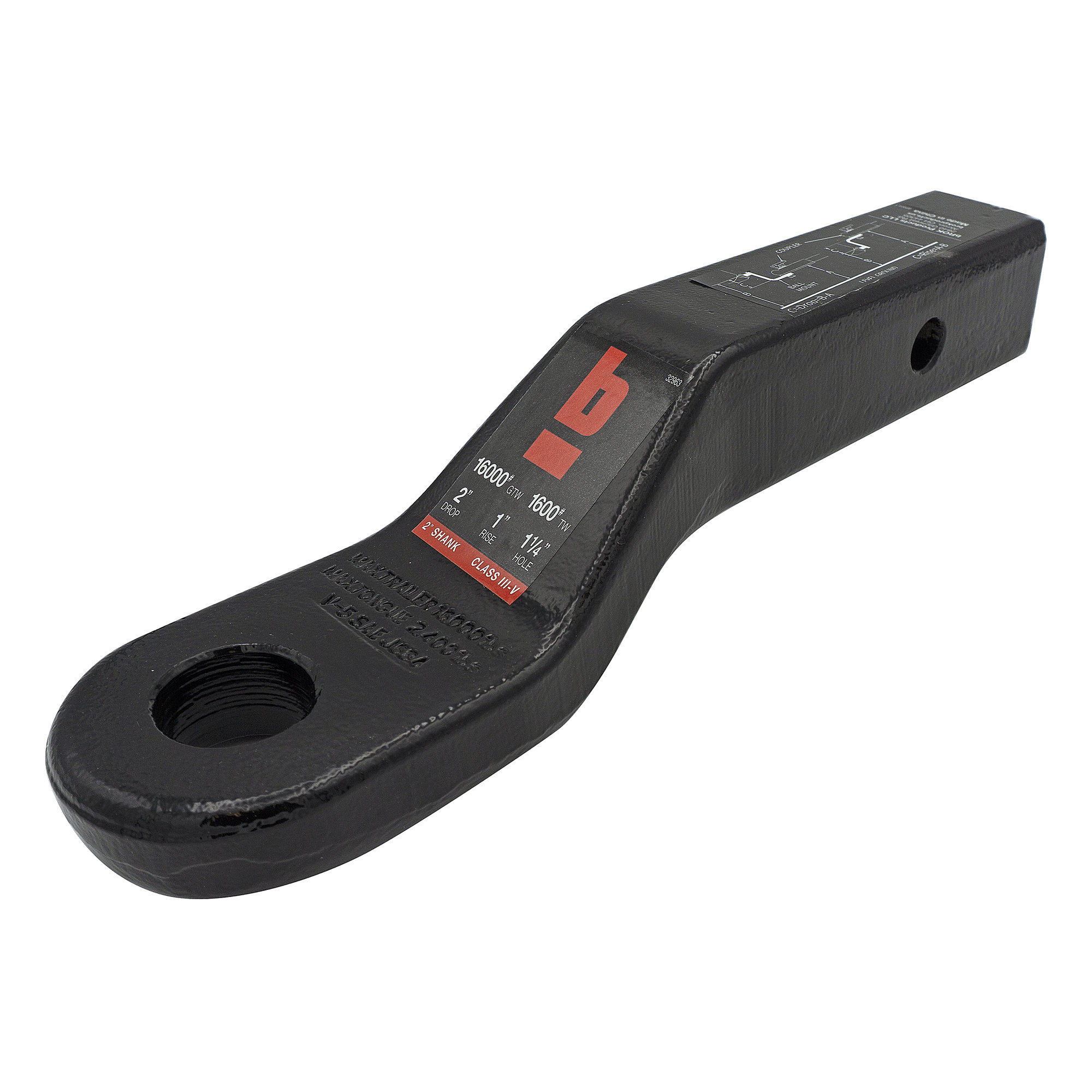 Brok 32963 2" Shank Ball Mount with 2" Drop