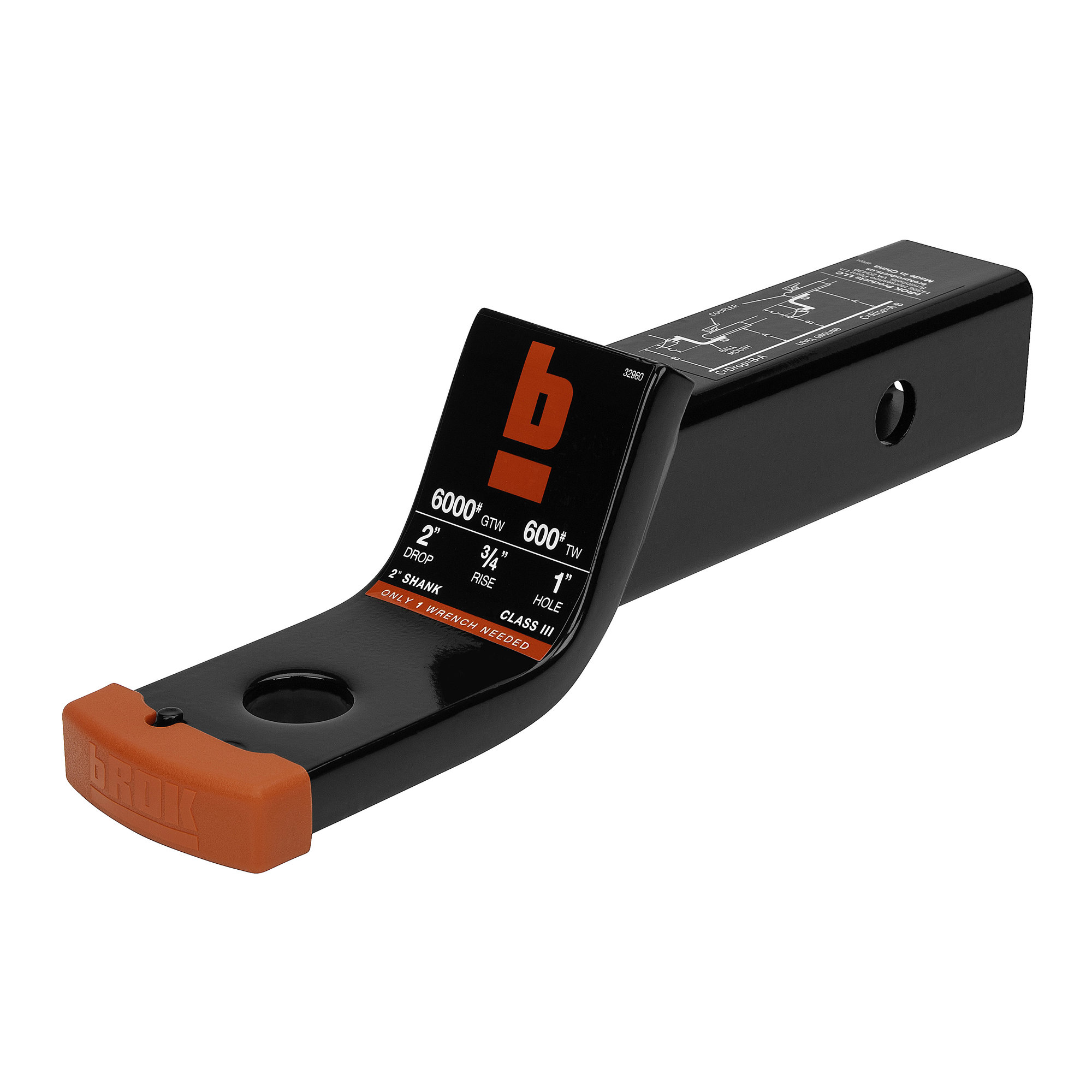 Brok 2" Shank Ball Mount with Pin Stop
