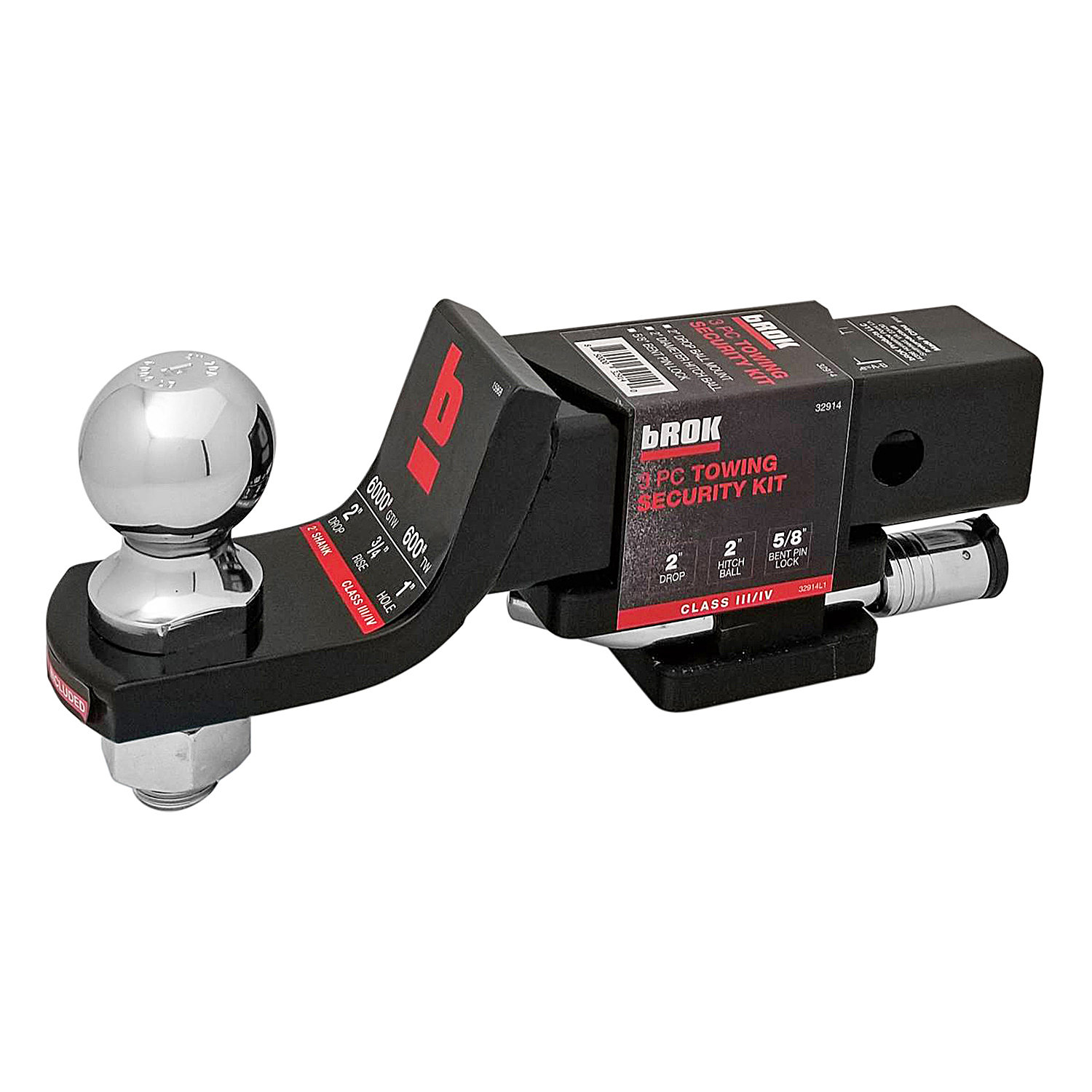 Brok Shank Ball Mount Security Kit with 2" Ball & Lock Pin