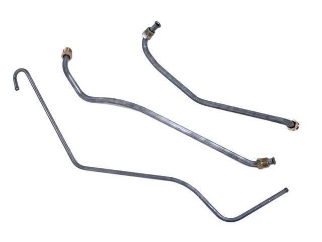 Fuel Line Set, Pump To Carburetor, Carbon Steel (OE Style), (3), reproduction