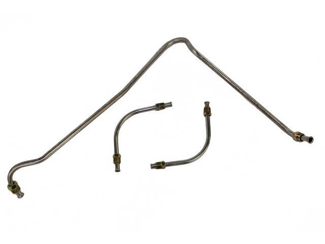 Fuel Line Set, Pump To Carburetor, Stainless Steel (OE Were Carbon Steel), (3), reproduction