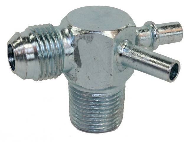 Intake Fitting, Power Brake And Vacuum, 3-port (2 non threaded and 1 threaded), reproduction