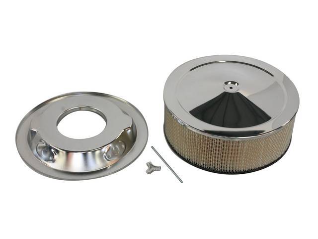 Air Cleaner Assembly, Chrome, 14 inch O.D. x 6 inch height