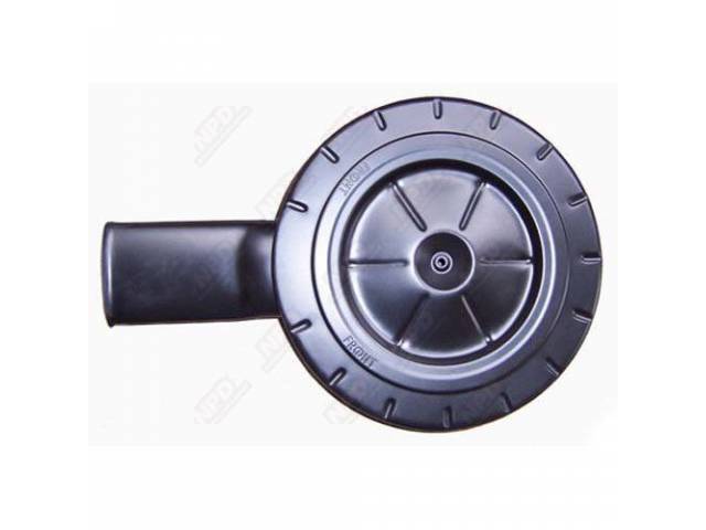 Air Cleaner Assembly, Black Top w/ Single Short Wide oval (6 3/4 Inch Length), reproduction