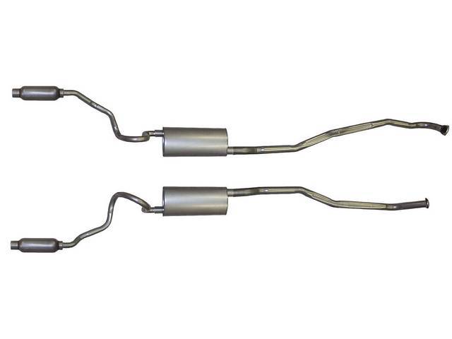 Aluminized Dual Exhaust System, w/o resonators, OE Style Reproduction for (68-69 BBC)