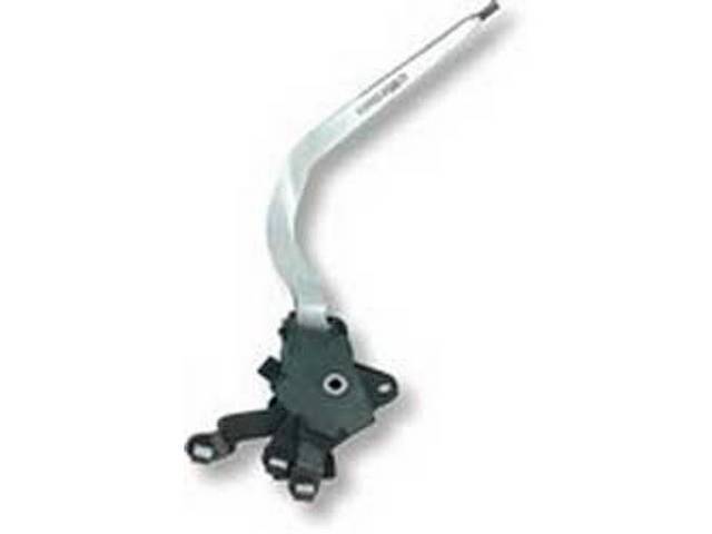 Muncie 4 speed Shift Lever, Chrome, 2nd Design W/ *Muncie* Stamped in Side of Lever, reproduction
