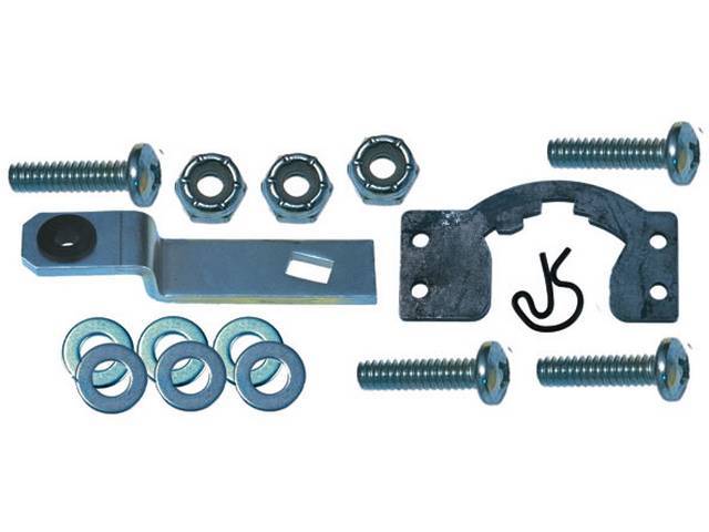 SHIFTER CONVERSION KIT, Powerglide 2SA/T to TH350 or TH400 Hydramatic 3SA/T, retains use of factory style rod linkage, incl detent selector, transmission shift lever and grommet (installs on side of transmission), hardware and instructions, see p/n C-4020