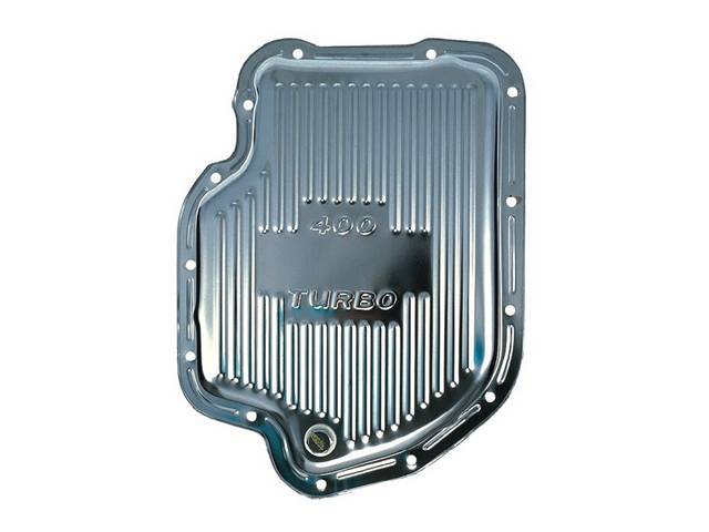 Transmission Oil Pan, Turbo 400 / TH400 3-Speed A/T, chrome finish, reproduction