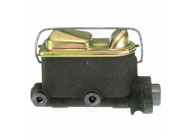 Master Cylinder, Dual Bowl, 1 1/8 Inch Bore, single bail, zinc finish cap, reproduction