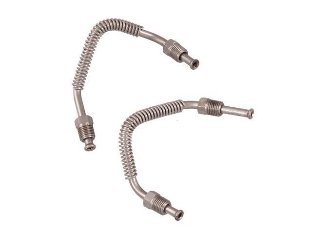 LINE SET, Front Brake, Disc Caliper Inlet, 3/8 inch-24 inlet size, Stainless Steel (OE Were Carbon Steel), (2), Repro