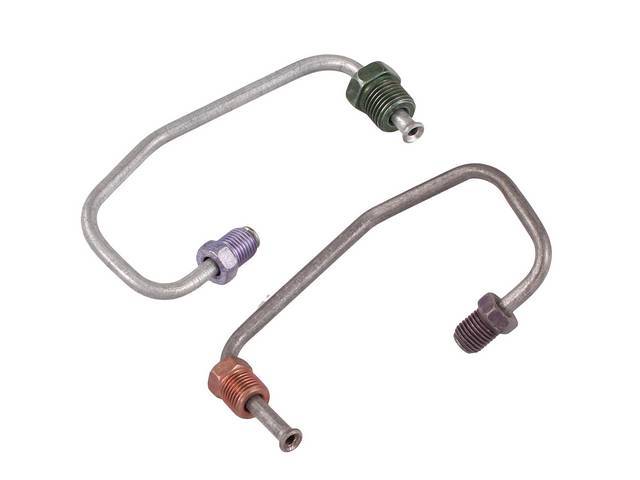 LINE SET, Front Brake, Disc Caliper Inlet, 7/16 inch-24 and 1/2 inch-20 inlet size, Carbon Steel (OE Style), (2), Repro
