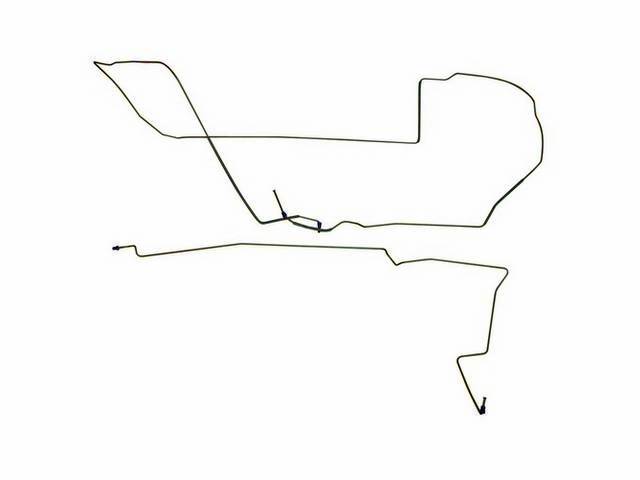 Front To Rear Brake Line Set, Stainless Steel (OE Were Carbon Steel), 2-piece, reproduction