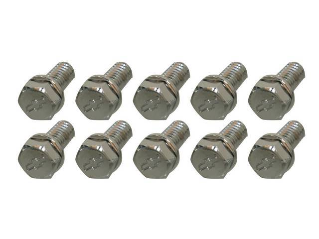 Differential / Rear End Cover Bolt and Washer Kit, 10 Bolt, (20), Stainless Hex Head W/ *Bowtie*