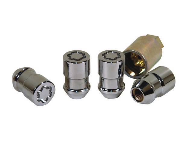 Lug Nut Set, Wheel, Locking, Torq Thrust, Cone Seat, 7/16 Inch -20 Thread, McGard, US-Made, (4) W/ Key