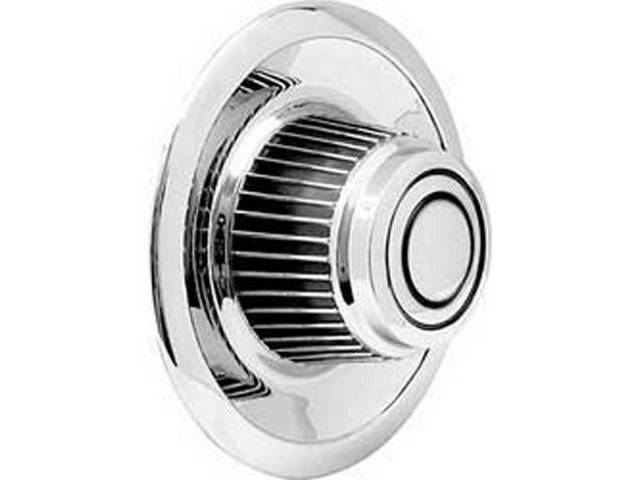 Tall Style Rally Wheel Hub Cap, 3 5/8 inch tall w/o "CHEVROLET MOTOR DIVISION" on top, reproduction