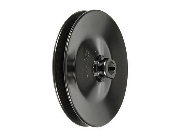 P/S Pump Pulley, Deep Single Groove, Black, 5 3/4 Inch O.D. w/ Keyway, reproduction