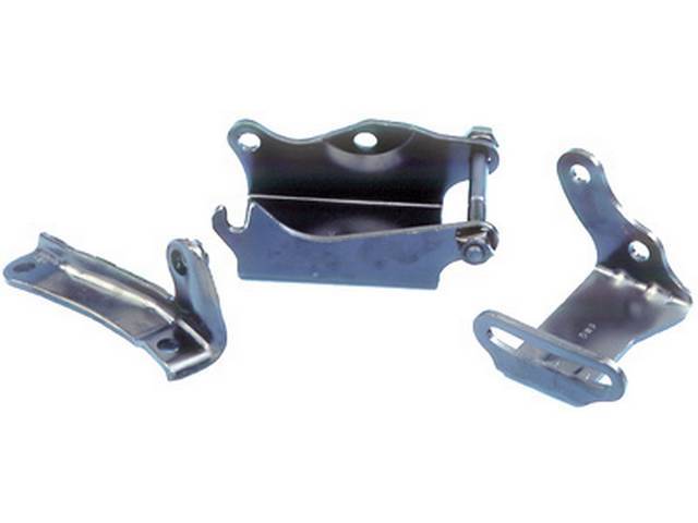 P/S Pump Mount Bracket Set, (3), black finish, GM Licensed Reproduction