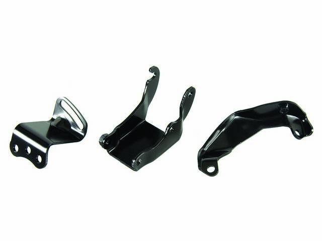 P/S Pump Mount Bracket Set, (3), black finish, reproduction