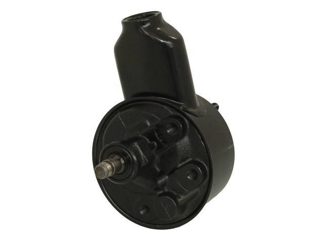 P/S Pump, w/ OE style rounded neck reservoir, pump may be black or gray in color, rebuilt