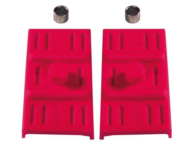 Leaf Spring Mount Cushion Set, Lower, Polyurethane, Red, reproduction