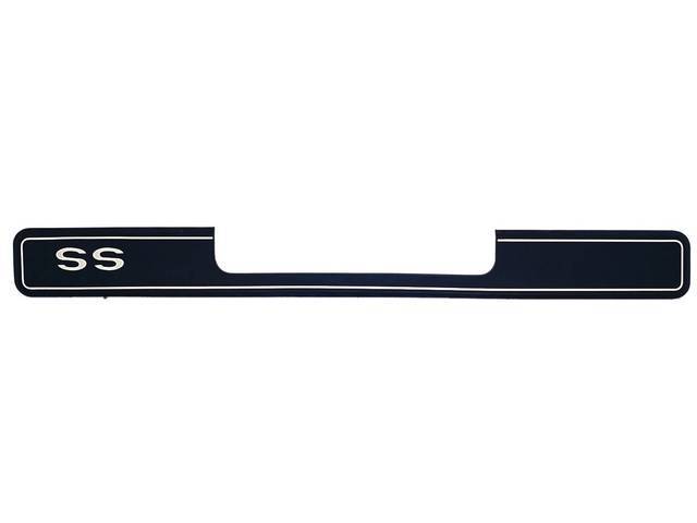 CUSHION / PAD, Rear Bumper, black w/ *SS* in white, full width pad that installs on rear bumper, Repro