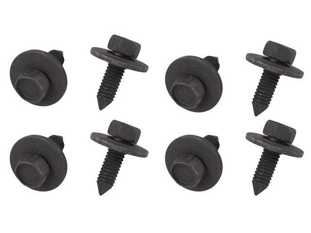 Bumper Brackets Fastener Kit, Rear, 8-pc, OE Correct AMK Products reproduction