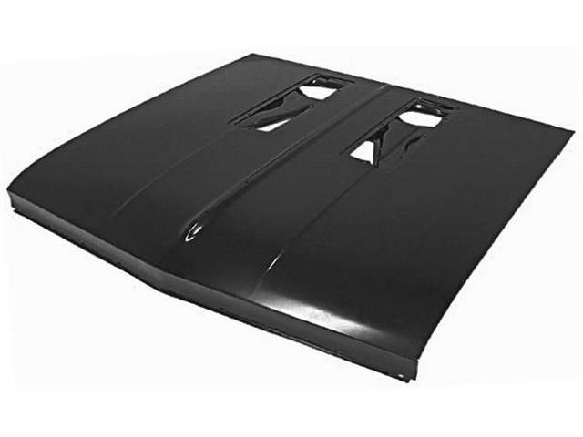 Steel Super Sport Hood w/ Twin Ornament / Scoop Locations, reproduction