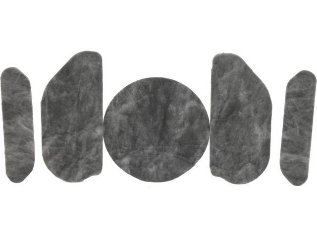 Hood Insulation Pad Set, 5-pieces, replacement-style reproduction