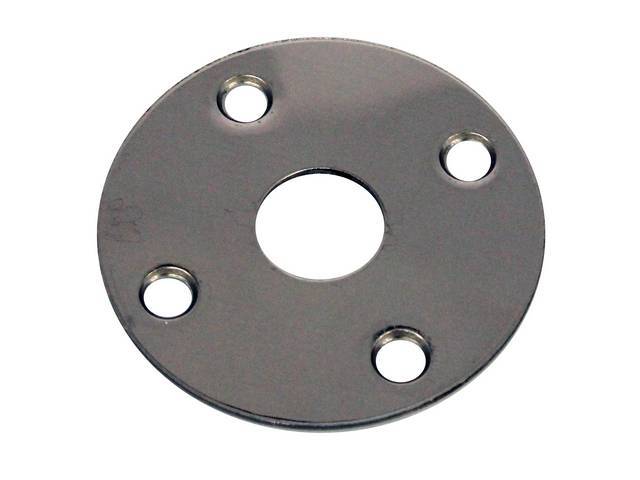 Hood Front Hold Down Pin Plate, high polished stainless steel, reproduction
