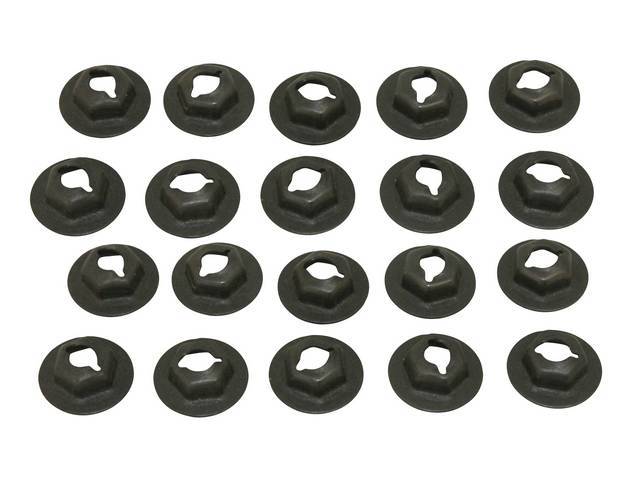 Hood Ornament Fastener Kit, 20-piece stamped hex head speed nut kit
