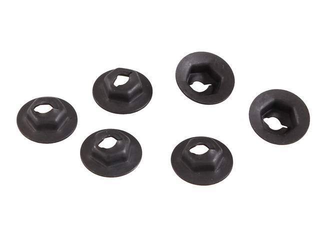 Nameplate Fastener Kit, Fender, Engine Designation, (8) Incl Stamped Nuts, Does both sides, OE Correct AMK Products reproduction
