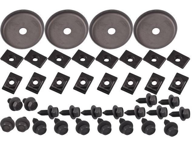 Wheelhouse Fastener Kit, 40-pc OE Correct AMK Products reproduction for (64-65)