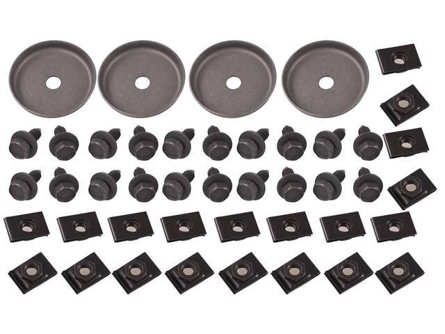 Wheelhouse Fastener Kit, 44-pc OE Correct AMK Products reproduction for (66-67)