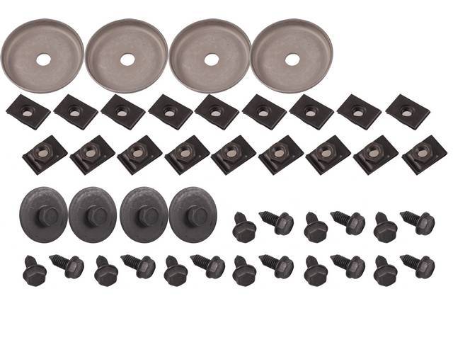 Wheelhouse Fastener Kit, 44-pc OE Correct AMK Products reproduction for (1968)