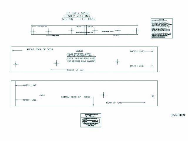 TEMPLATE KIT, Rally Sport Molding, precisely locates Rally Sport door molding holes quickly and professionally