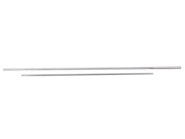MOLDING, Rocker Panel, Thin Strip, RH or LH, THICKER THAN STD reproduction S AND HIGHER POLISHED FINISH, EXCELLENT QUALITY, INCL HARDWARE, OE Style reproduction