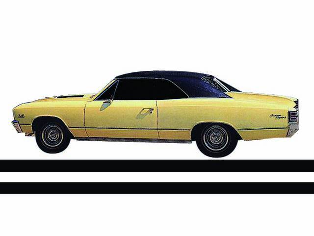 White "SS" Stripe Kit, 10-piece kit for (67 Chevelle)