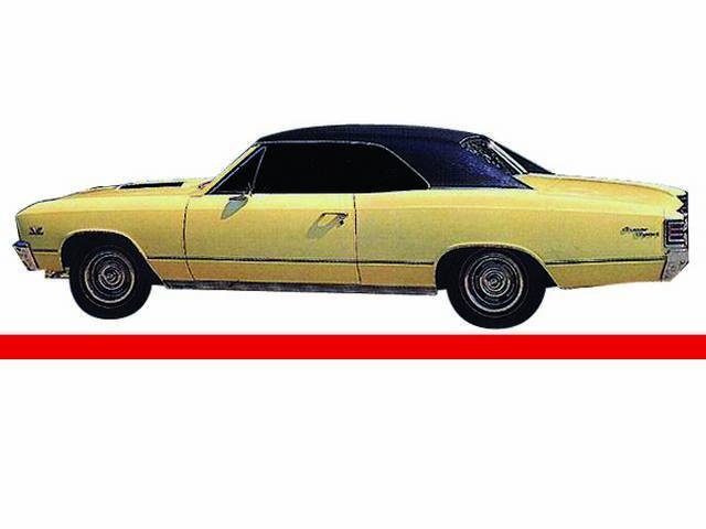 Red "SS" Stripe Kit, 10-piece kit for (67 Chevelle)
