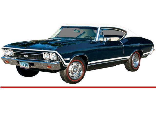 Red "SS" Stripe Kit, 11-piece kit for (68 El Camino)