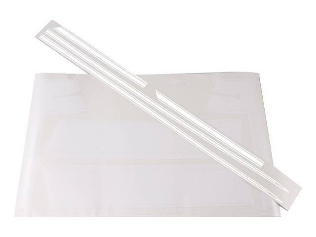 STENCIL / STRIPE KIT, *SS*, White, Incl RH and LH header panel stencils, fender front stencils, fender rear stripes and door stripes, squeegee and instructions, Repro