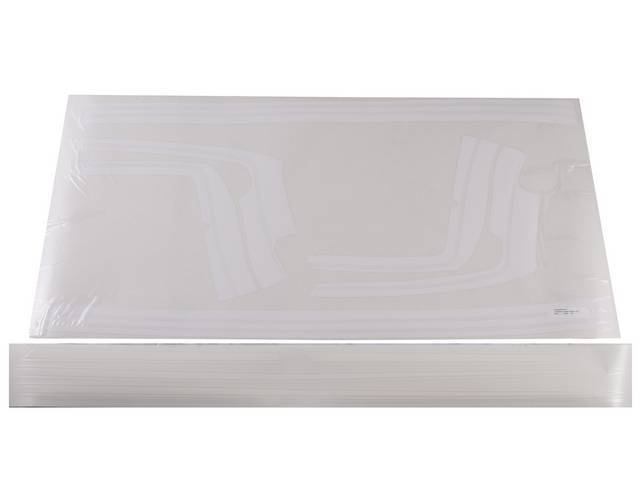STENCIL / STRIPE KIT, *SS Hockey Stick*, White, Incl RH and LH fender stencils, fender rear stencils and door stripes, squeegee and instructions, Repro