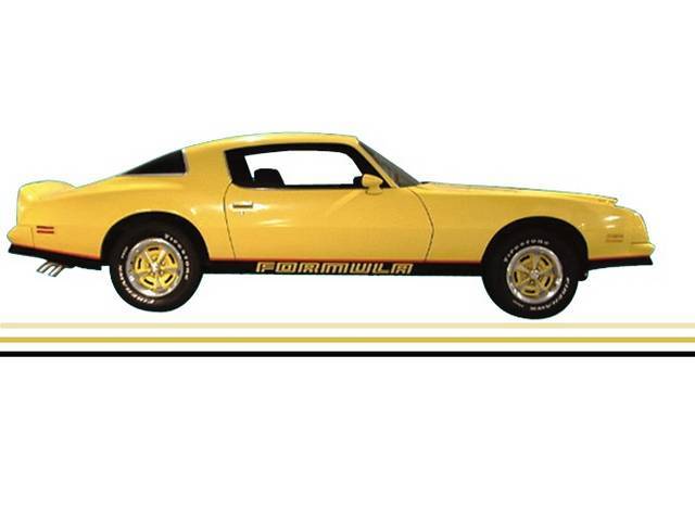 STRIPE, NAME AND BIRD KIT, Formula W/ Two Tone Paint, Light Gold / Dark Gold Kit W/ Black Door Decals