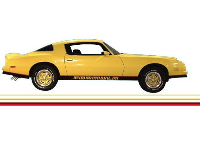 STRIPE, NAME AND BIRD KIT, Formula W/ Two Tone Paint, Light Gold / Dark Gold Kit W/ Maroon / Roman Red Door Decals
