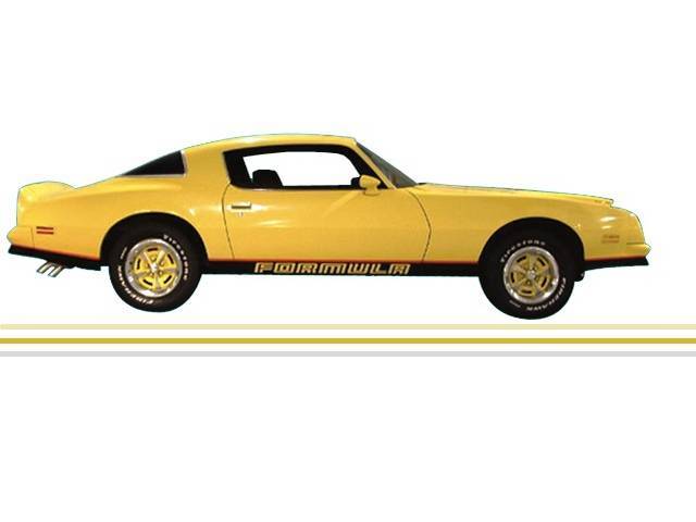 STRIPE, NAME AND BIRD KIT, Formula W/ Two Tone Paint, Light Gold / Dark Gold Kit W/ Silver Door Decals