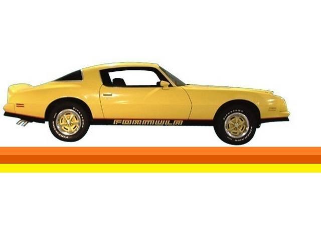 STRIPE, NAME AND BIRD KIT, Formula W/ Two Tone Paint, Light Orange / Dark Orange Kit W/ Yellow Door Decals