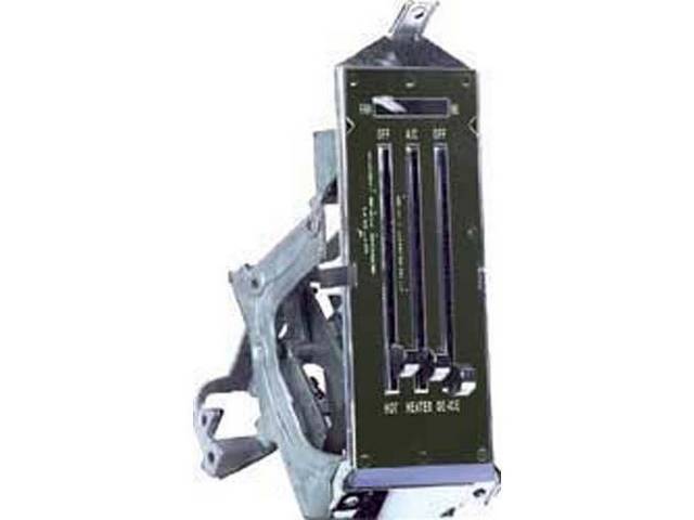 A/C / Heater Control Plate Assembly, Incl Levers, Knobs, Bezel / Housing and Lens, White Lettering, reproduction