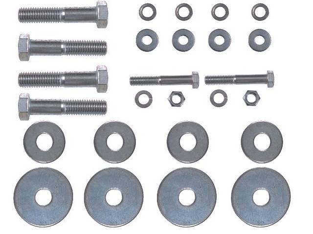 Hardware Kit, Subframe Mount, (26), Mounts front subframe to body, Incl hardware for radiator support locations, Replacement-Style