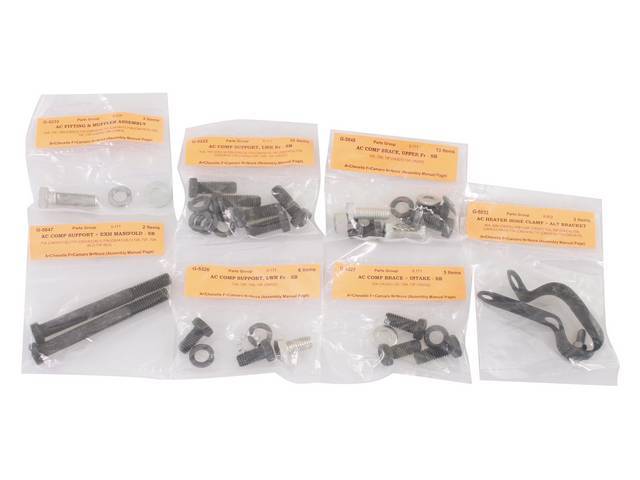 A/C Components to Engine Fastener Kit, 41-pc, OE Correct AMK Products reproduction