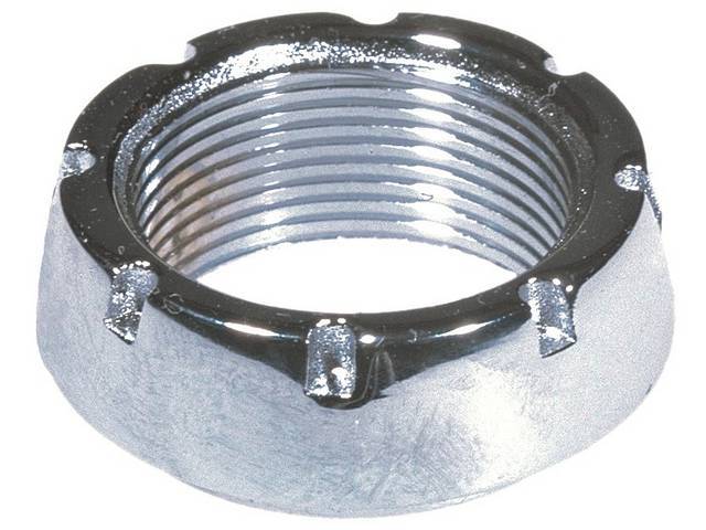 Antenna Base Bezel Nut, Chrome, w/ manual telescoping antenna, reproduction