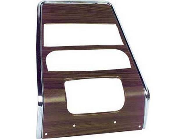 TRIM PANEL, Dash, Center, w/o A/C, features walnut woodgrain gloss finish insert w/ correct horizontal pattern, OER repro** Woodgrain insert can possibly come loose around ash tray, heater control, radio and vent openings, this is the only repro current